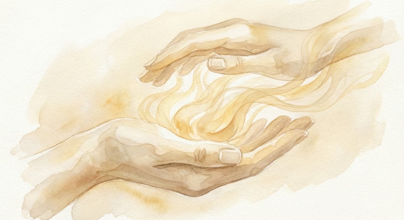 Fürsorge und Geborgenheit — Aquarell-Illustration